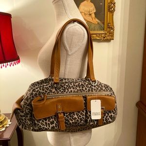 NWT Franco Sarto Canvas Handbag, Lots of pockets!